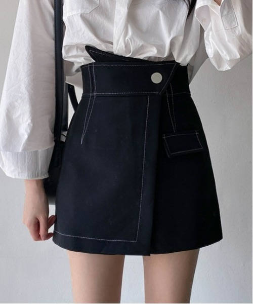 SONA（ソナ）の「SONYUNARA ステッチハイウエストスカパン（スカート・レディース・ブラック・MEDIUM/SMALL）」の10枚目の写真