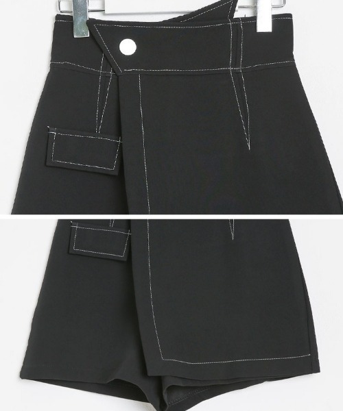 SONA（ソナ）の「SONYUNARA ステッチハイウエストスカパン（スカート・レディース・ブラック・MEDIUM/SMALL）」の7枚目の写真