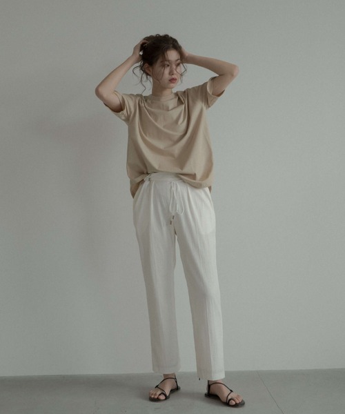 kaene（カエン）の「ウエストデザインクロップドパンツ（gold））/ daily collection（スラックス・レディース・ホワイト/ブラウン/ピンク・1/2/3）」の4枚目の写真