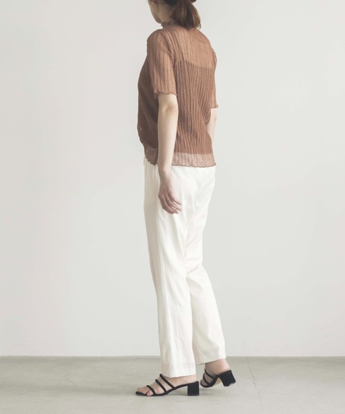 kaene（カエン）の「ウエストデザインクロップドパンツ（gold））/ daily collection（スラックス・レディース・ホワイト/ブラウン/ピンク・1/2/3）」の8枚目の写真