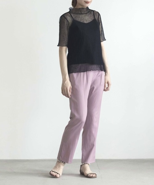 kaene（カエン）の「ウエストデザインクロップドパンツ（gold））/ daily collection（スラックス・レディース・ホワイト/ブラウン/ピンク・1/2/3）」の9枚目の写真