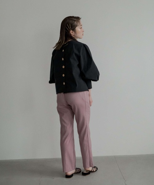 kaene（カエン）の「ウエストデザインクロップドパンツ（gold））/ daily collection（スラックス・レディース・ホワイト/ブラウン/ピンク・1/2/3）」の10枚目の写真