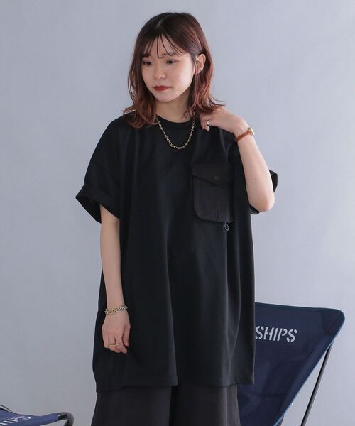 SHIPS(シップス)の「*【SHIPS別注】Coleman:〈吸水速乾/UVカット〉ポケットチュニック◆(Tシャツ/カットソー・レディース・オフホワイト/ブラック/ベージュ・ONE SIZE)」の1枚目の写真