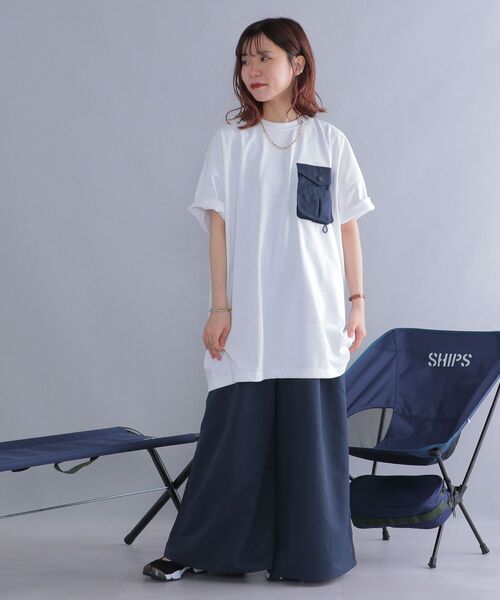 SHIPS(シップス)の「*【SHIPS別注】Coleman:〈吸水速乾/UVカット〉ポケットチュニック◆(Tシャツ/カットソー・レディース・オフホワイト/ブラック/ベージュ・ONE SIZE)」の16枚目の写真