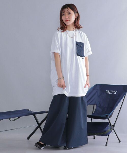 SHIPS(シップス)の「*【SHIPS別注】Coleman:〈吸水速乾/UVカット〉ポケットチュニック◆(Tシャツ/カットソー・レディース・オフホワイト/ブラック/ベージュ・ONE SIZE)」の17枚目の写真