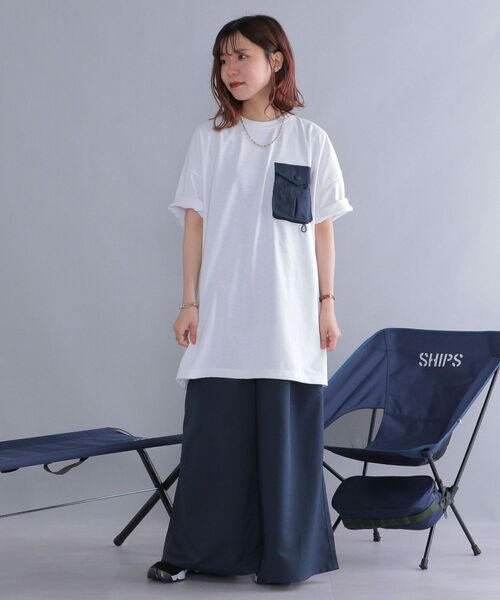 SHIPS(シップス)の「*【SHIPS別注】Coleman:〈吸水速乾/UVカット〉ポケットチュニック◆(Tシャツ/カットソー・レディース・オフホワイト/ブラック/ベージュ・ONE SIZE)」の18枚目の写真