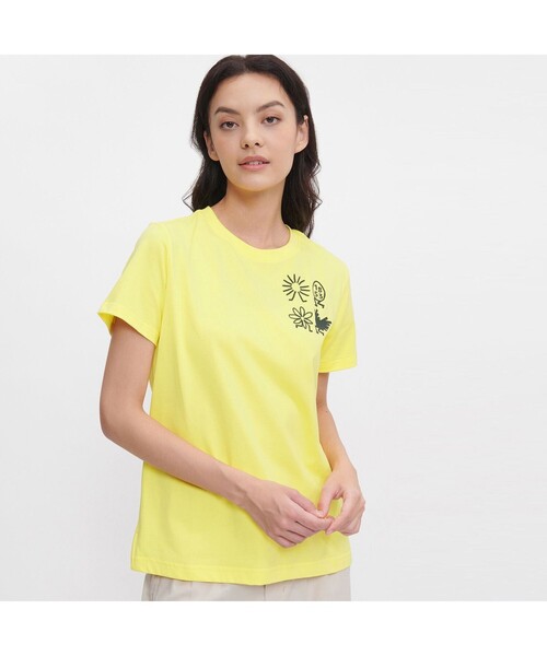 AIGLE(エーグル)の「吸水速乾 グラフィック半袖Tシャツ(AIGLE STORY)(Tシャツ/カットソー・レディース・エメラルド/アイボリー/ピンク/イエロー・S/M/L)」の3枚目の写真