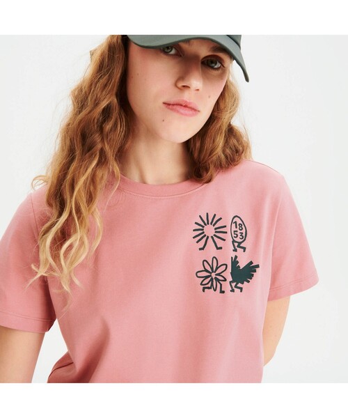 AIGLE(エーグル)の「吸水速乾 グラフィック半袖Tシャツ(AIGLE STORY)(Tシャツ/カットソー・レディース・エメラルド/アイボリー/ピンク/イエロー・S/M/L)」の15枚目の写真
