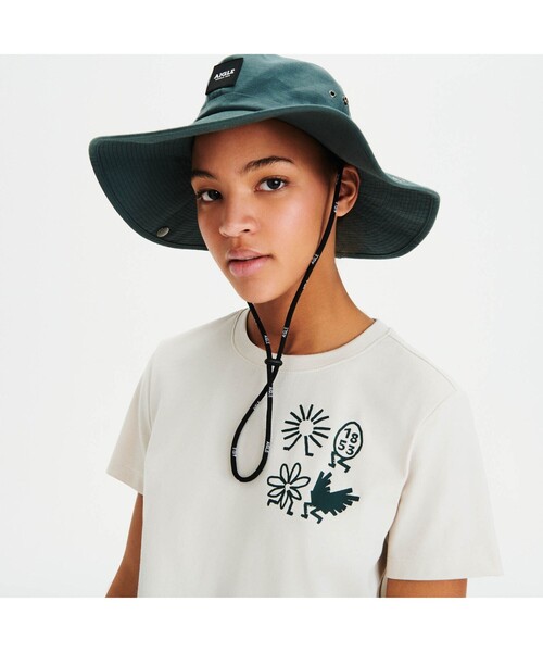 AIGLE(エーグル)の「吸水速乾 グラフィック半袖Tシャツ(AIGLE STORY)(Tシャツ/カットソー・レディース・エメラルド/アイボリー/ピンク/イエロー・S/M/L)」の11枚目の写真