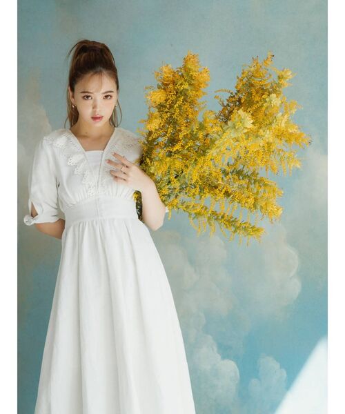 CALNAMUR(カルナムール)の「レースドッキングロングワンピース(ワンピース・レディース・ホワイト/その他・MEDIUM/SMALL)」の4枚目の写真