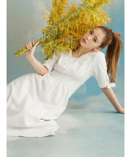 CALNAMUR(カルナムール)の「レースドッキングロングワンピース(ワンピース・レディース・ホワイト/その他・MEDIUM/SMALL)」の5枚目の写真