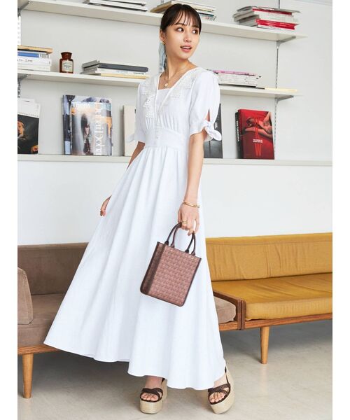 CALNAMUR(カルナムール)の「レースドッキングロングワンピース(ワンピース・レディース・ホワイト/その他・MEDIUM/SMALL)」の9枚目の写真