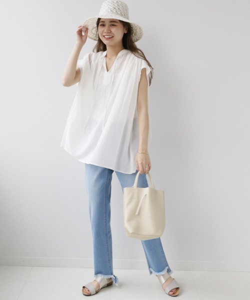 JOURNAL STANDARD relume(ジャーナルスタンダード レリューム)の「レーヨンコットンボイルステッチワークブラウス(シャツ/ブラウス・レディース・ホワイト/ブラック/ブルー・FREE)」の15枚目の写真