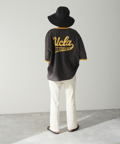 JOURNAL STANDARD(ジャーナルスタンダード)の「【UCLA×JOURNAL STANDARD】別注 リンガーTシャツ(Tシャツ/カットソー・メンズ・ブラック系その他/ホワイト/アイボリー/イエロー・MEDIUM/LARGE)」の6枚目の写真