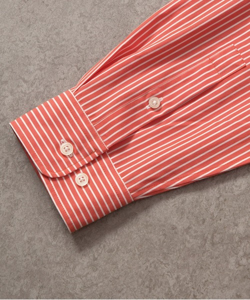 BRICK & SONS(ブリックアンドサンズ)の「リラックスバックプリーツシャツ<サーモンピンクストライプ>(シャツ/ブラウス・メンズ・サーモンピンク・LL/S/M/L)」の16枚目の写真