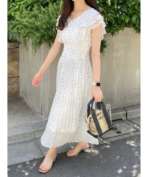 INGNI(イング)の「ドット柄シフォンワンピース(ワンピース・レディース・ブラック系その他5/ホワイト系2・M)」の13枚目の写真