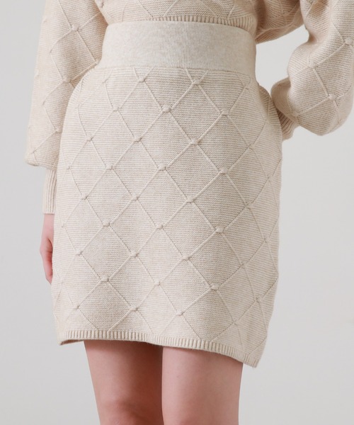 Cheek（チーク）の「ポコポコニットセットアップ（ニット/セーター・レディース・グリーン/アイボリー/モカ・MEDIUM）」の19枚目の写真