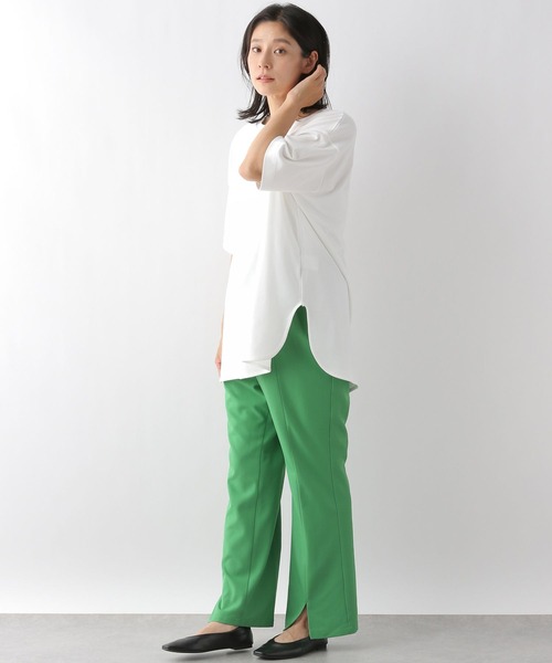 LEPSIM(レプシィム)の「マタニティ/ベーシック半袖Tシャツ 298731(マタニティウェア/グッズ・レディース・グレイッシュベージュ/ブラック/オフホワイト・FREE)」の4枚目の写真