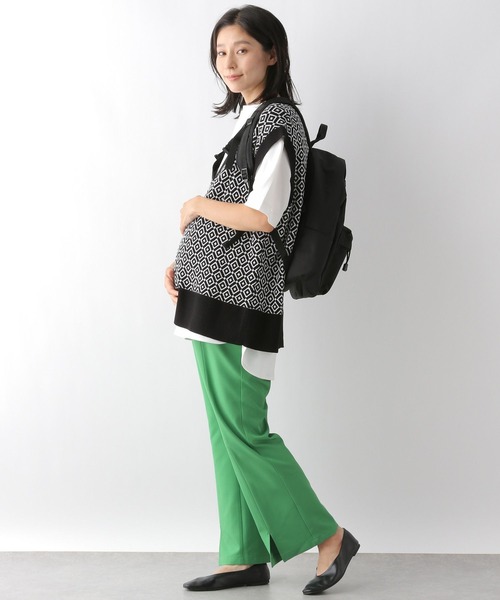 LEPSIM(レプシィム)の「マタニティ/ベーシック半袖Tシャツ 298731(マタニティウェア/グッズ・レディース・グレイッシュベージュ/ブラック/オフホワイト・FREE)」の5枚目の写真