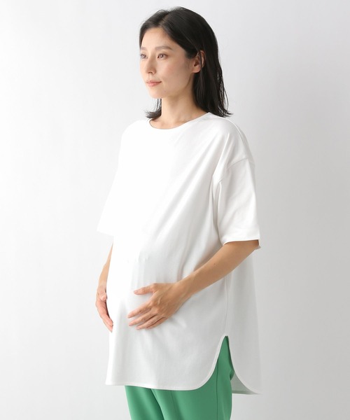 LEPSIM(レプシィム)の「マタニティ/ベーシック半袖Tシャツ 298731(マタニティウェア/グッズ・レディース・グレイッシュベージュ/ブラック/オフホワイト・FREE)」の8枚目の写真
