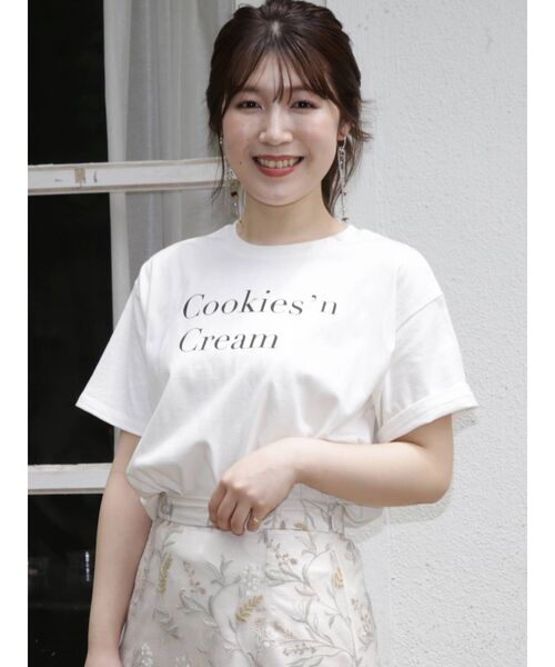 MERCURYDUO（マーキュリーデュオ）の「【サーティーワンアイスクリーム×MERCURYDUO】プリントカットソー（Tシャツ/カットソー・レディース・オフホワイト/ピンク/アイボリー/ミント・FREE）」の2枚目の写真