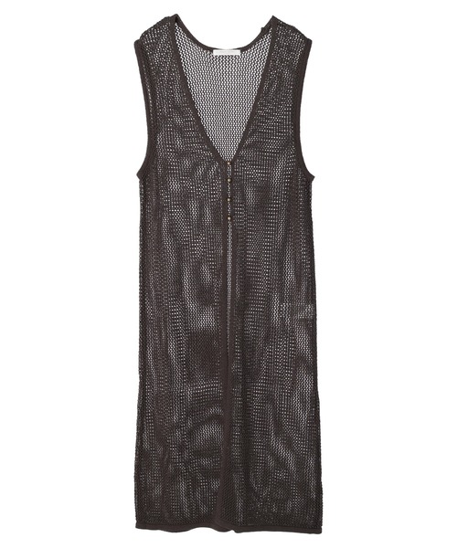 Green Parks(グリーンパークス)の「AYANOプロデュースアイテム メッシュ編みニットジレワンピース(ワンピース・レディース・チャコールグレー/ベージュ/ブラウン/オフホワイト・FREE)」の15枚目の写真