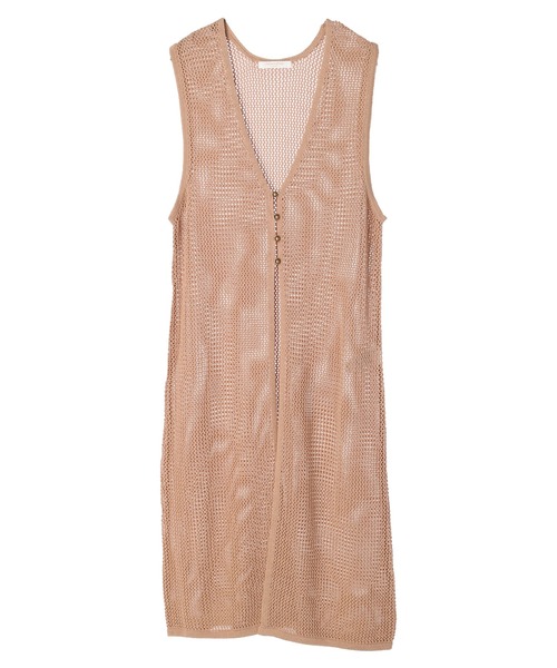 Green Parks(グリーンパークス)の「AYANOプロデュースアイテム メッシュ編みニットジレワンピース(ワンピース・レディース・チャコールグレー/ベージュ/ブラウン/オフホワイト・FREE)」の17枚目の写真