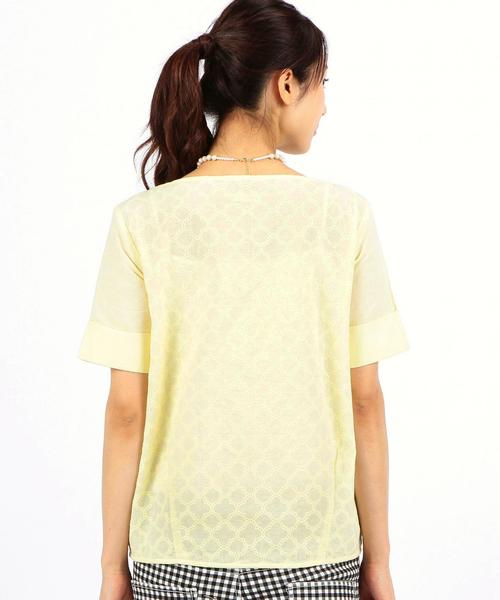 coen（コーエン）の「コットンレースブラウス（シャツ/ブラウス・レディース・ネイビー/イエロー/ホワイト・FREE）」の4枚目の写真