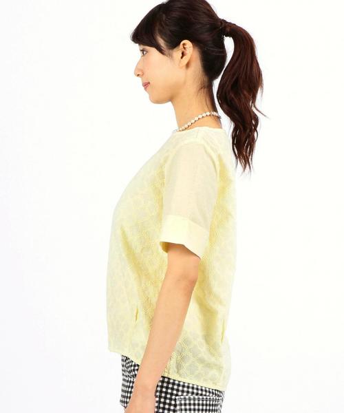 coen（コーエン）の「コットンレースブラウス（シャツ/ブラウス・レディース・ネイビー/イエロー/ホワイト・FREE）」の6枚目の写真