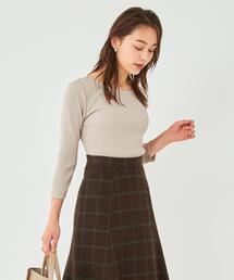 green label relaxing | テレコ リブ ボートネック プルオーバー カットソー(Tシャツ/カットソー)