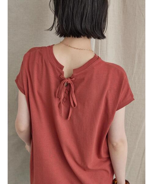 AMERICAN HOLIC（アメリカンホリック）の「2WAYレースアップフレンチスリーブプルオーバー（Tシャツ/カットソー・レディース・ブラック/テラコッタ/オフホワイト・L/M）」の15枚目の写真