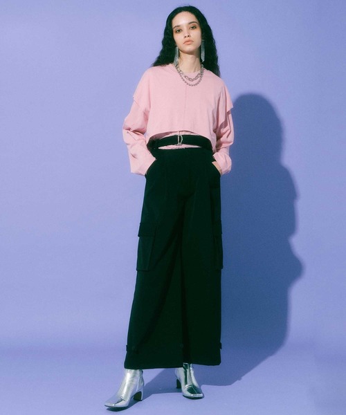 MAISON SPECIAL（メゾンスペシャル）の「レイヤードビッグロングTEE【MAISON SPECIAL/メゾンスペシャル】（Tシャツ/カットソー・レディース・ホワイト/ブラック/ピンク/ブルー・FREE）」の9枚目の写真