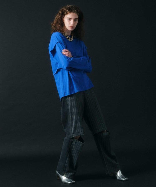 MAISON SPECIAL（メゾンスペシャル）の「レイヤードビッグロングTEE【MAISON SPECIAL/メゾンスペシャル】（Tシャツ/カットソー・レディース・ホワイト/ブラック/ピンク/ブルー・FREE）」の7枚目の写真