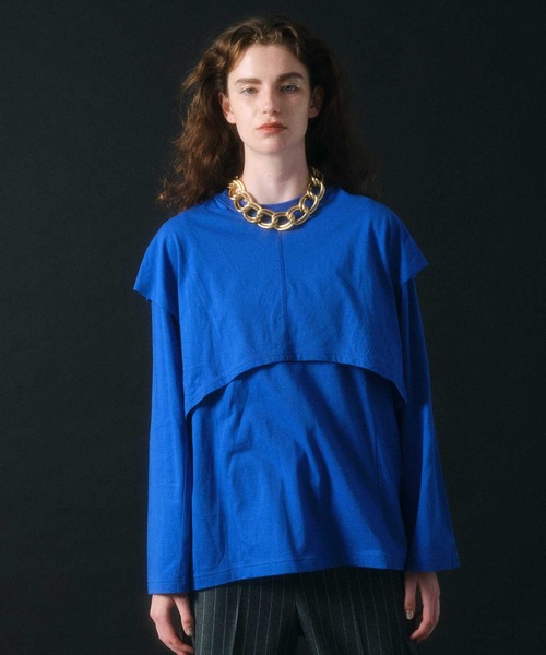 MAISON SPECIAL（メゾンスペシャル）の「レイヤードビッグロングTEE【MAISON SPECIAL/メゾンスペシャル】（Tシャツ/カットソー・レディース・ホワイト/ブラック/ピンク/ブルー・FREE）」の11枚目の写真