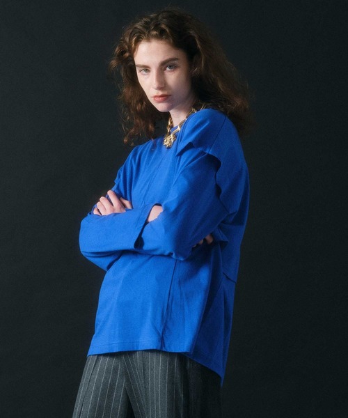 MAISON SPECIAL（メゾンスペシャル）の「レイヤードビッグロングTEE【MAISON SPECIAL/メゾンスペシャル】（Tシャツ/カットソー・レディース・ホワイト/ブラック/ピンク/ブルー・FREE）」の12枚目の写真