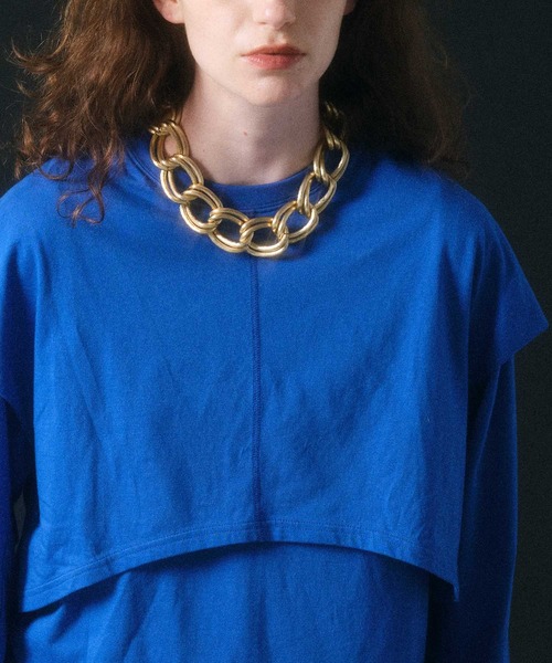 MAISON SPECIAL（メゾンスペシャル）の「レイヤードビッグロングTEE【MAISON SPECIAL/メゾンスペシャル】（Tシャツ/カットソー・レディース・ホワイト/ブラック/ピンク/ブルー・FREE）」の14枚目の写真