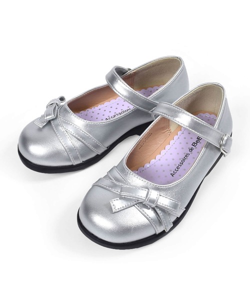 BeBe（ベベ）の「BeBe/リボン ストラップ シューズ (16~21cm)（バレエシューズ・キッズ・ネイビー/グレー・17/19/18/21/20/16）」の9枚目の写真