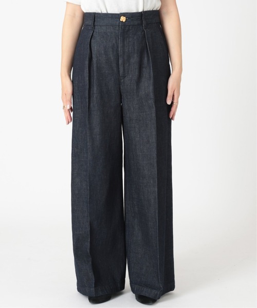journal standard L'essage(ジャーナルスタンダードレサージュ)の「11OZデニムスラックスパンツ(デニムパンツ・レディース・ネイビー・38/36)」の5枚目の写真