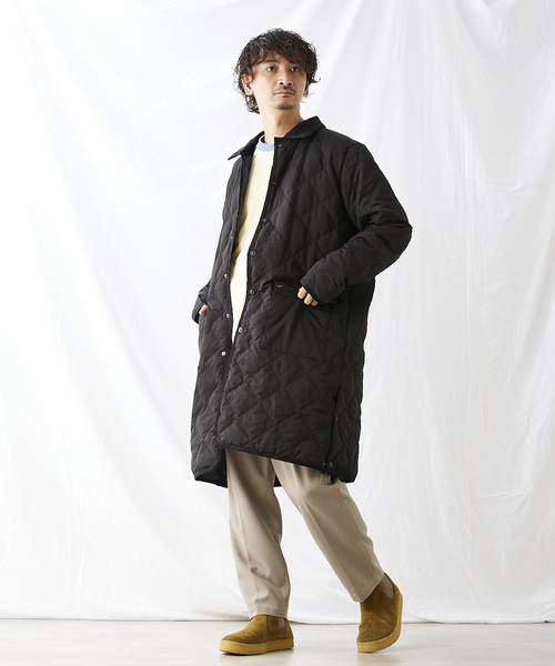 TAION(タイオン)の「【TAION × HOUSE HOLD / タイオン】別注 キルティングバルマカーンコート(ステンカラーコート・メンズ・ブラック/カーキ/ベージュ・2/3/4)」の5枚目の写真