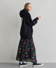 ボカシボタニカル柄ロングスカート