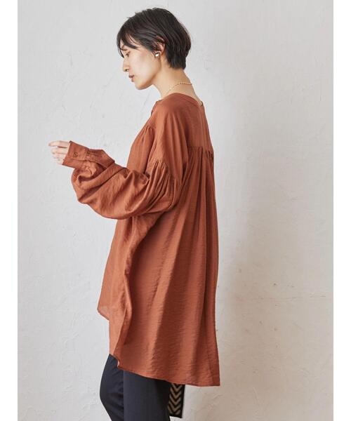 AMERICAN HOLIC(アメリカンホリック)の「ワッシャーギャザーブラウス(シャツ/ブラウス・レディース・キャメル/アイボリー・M/L)」の6枚目の写真