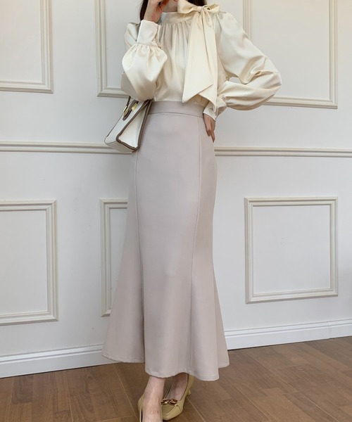 ECLIN（エクラン）の「マーメイドロングスカート（スカート・レディース・ブラック/ダークブラウン/ベージュ・S/M）」の5枚目の写真