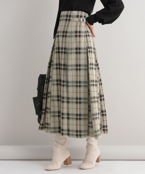 Andemiu（アンデミュウ）の「チェックボックスプリーツスカート166986（スカート・レディース・ベージュ/グリーン/ブラウン・FREE）」の11枚目の写真