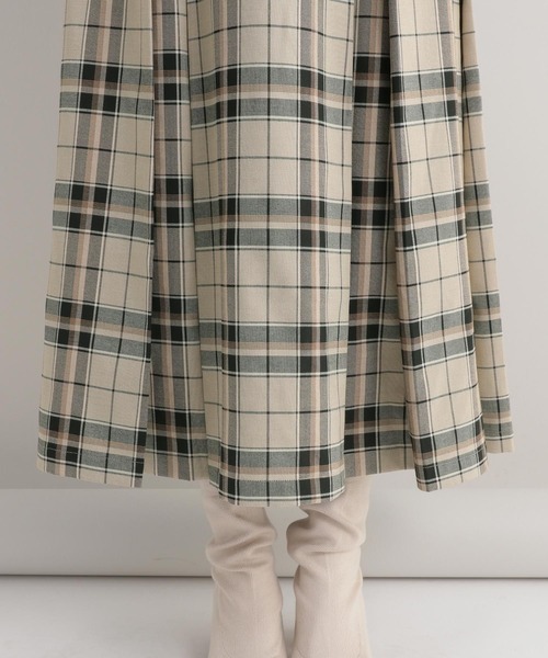 Andemiu（アンデミュウ）の「チェックボックスプリーツスカート166986（スカート・レディース・ベージュ/グリーン/ブラウン・FREE）」の8枚目の写真