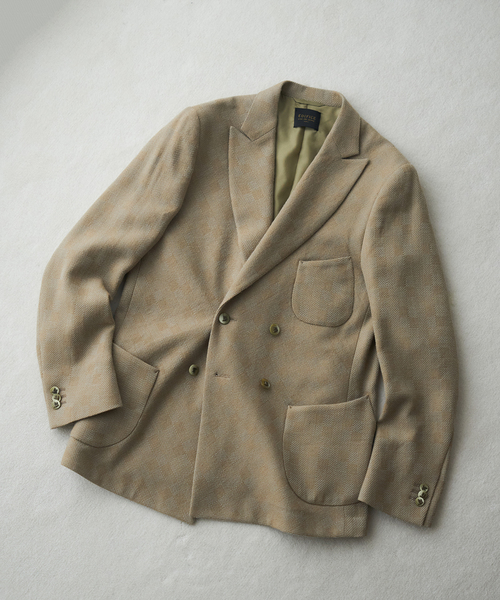 EDIFICE（エディフィス）の「【rue de seine / リュ ドゥ セーヌ】ダブルブレスト ジャケット（テーラードジャケット・メンズ・ネイビー/ベージュ・38/40/36）」の2枚目の写真