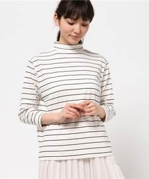 【Kastane】細ボーダーハイネックプルオーバー