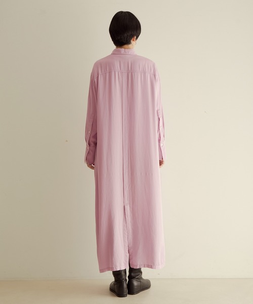 SALON adam et rope'（サロン アダム エ ロペ）の「オーバーダイシャツワンピース（シャツワンピース・レディース・ブラック/オフホワイト/ピンク・FREE）」の7枚目の写真