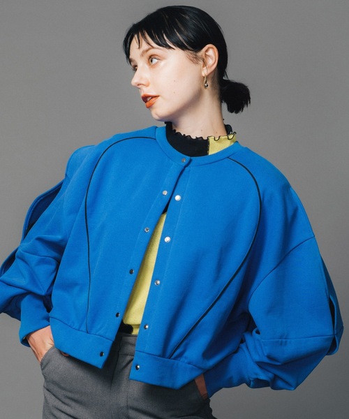 led.tokyo（レッドトウキョウ）の「【led.tokyo】前後2WAYスウェットカーディガン（スウェット・レディース・ブラック/ブルー/アイボリー・FREE）」の3枚目の写真