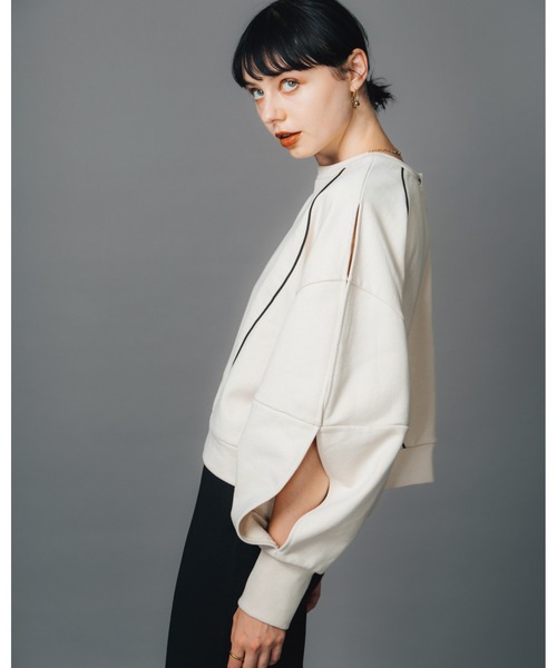 led.tokyo（レッドトウキョウ）の「【led.tokyo】前後2WAYスウェットカーディガン（スウェット・レディース・ブラック/ブルー/アイボリー・FREE）」の6枚目の写真