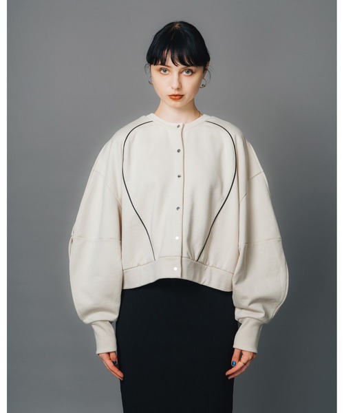 led.tokyo（レッドトウキョウ）の「【led.tokyo】前後2WAYスウェットカーディガン（スウェット・レディース・ブラック/ブルー/アイボリー・FREE）」の7枚目の写真